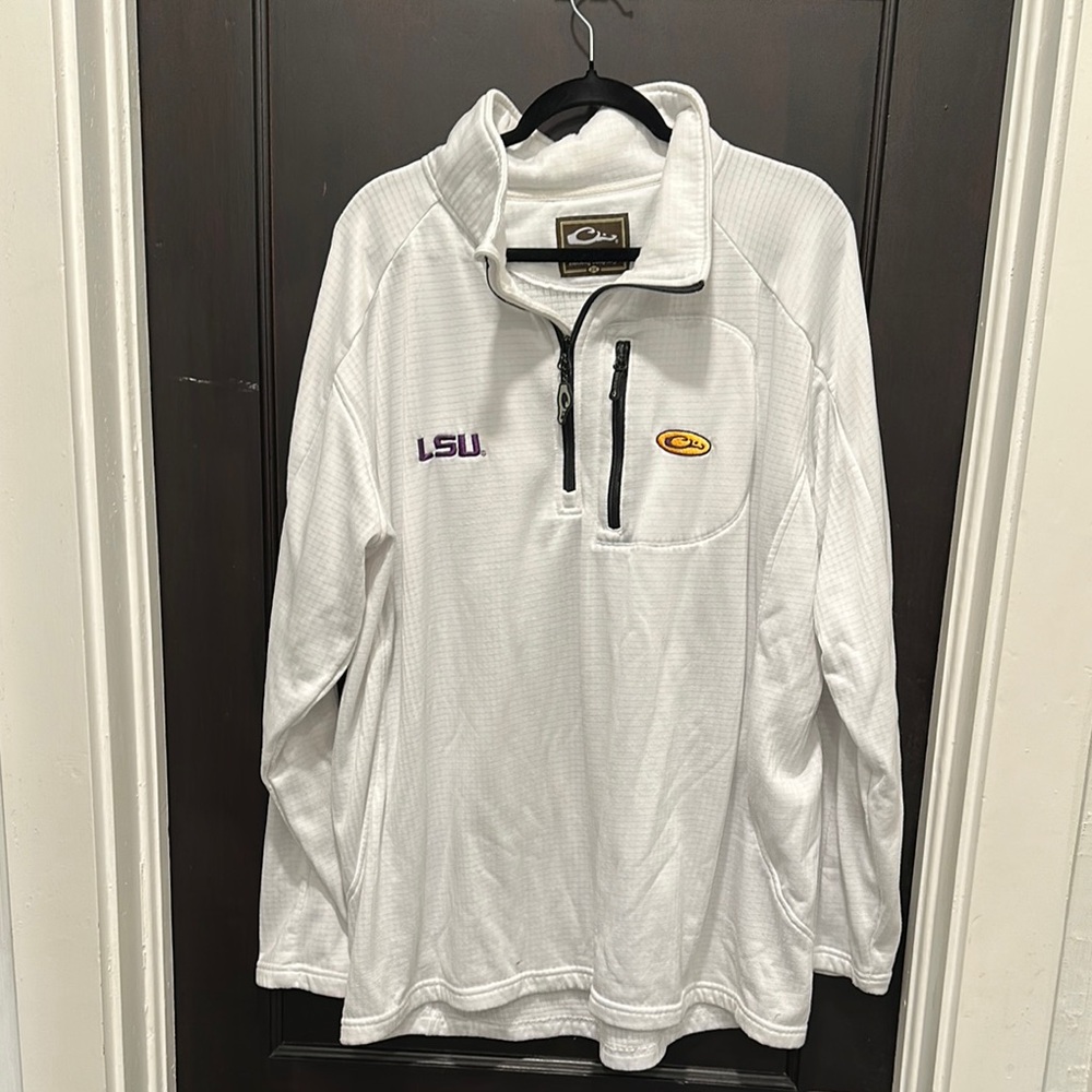 Colosseum White Quarter-Zip with LSU Embroidery